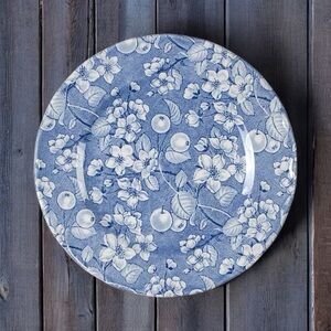 "Bryony" Blue & White Flowers & Cherries Pattern Salad Plate by Grindley England
